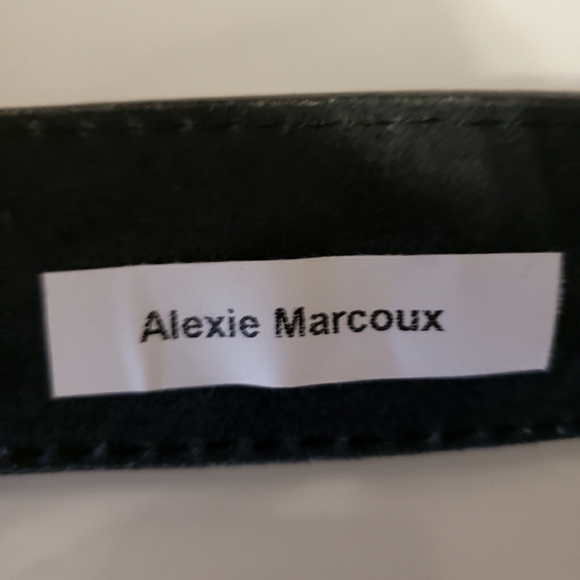 Alexie Marcoux Vegan Black Belt Rhinestone Rectangle Buckle Woman Small - Picture 7 of 9